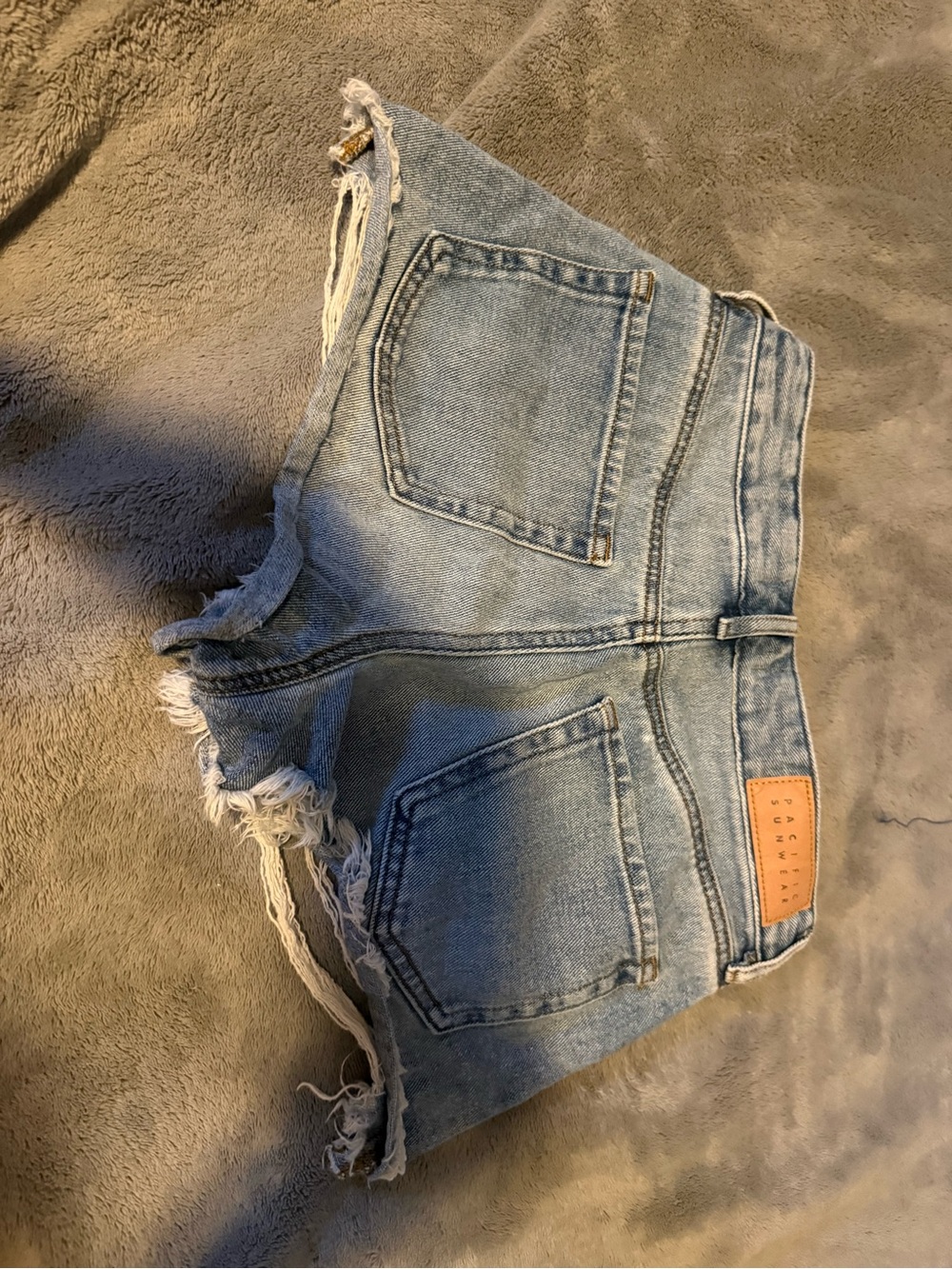 PacSun Light Blue Distressed Denim Cutoff Shorts - Picture 2 of 3